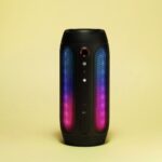 black and red lg portable speaker