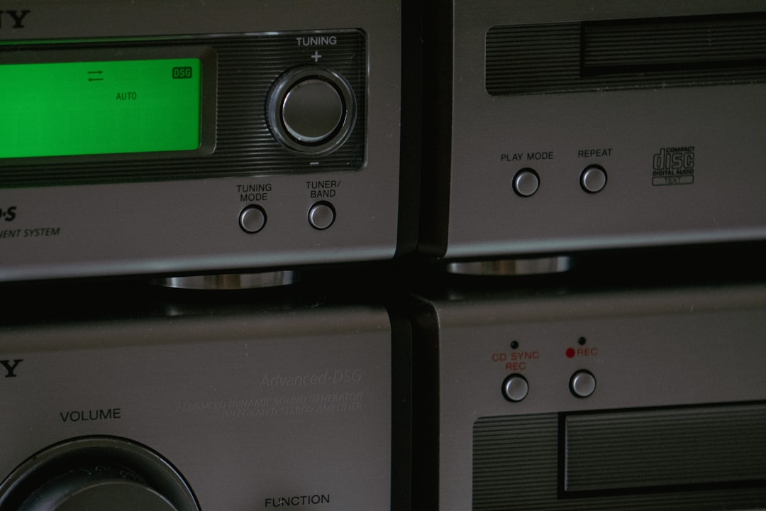 a close up of a radio with a green screen